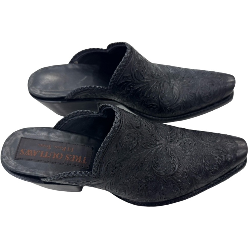 Black Suede Pointed Toe Mules